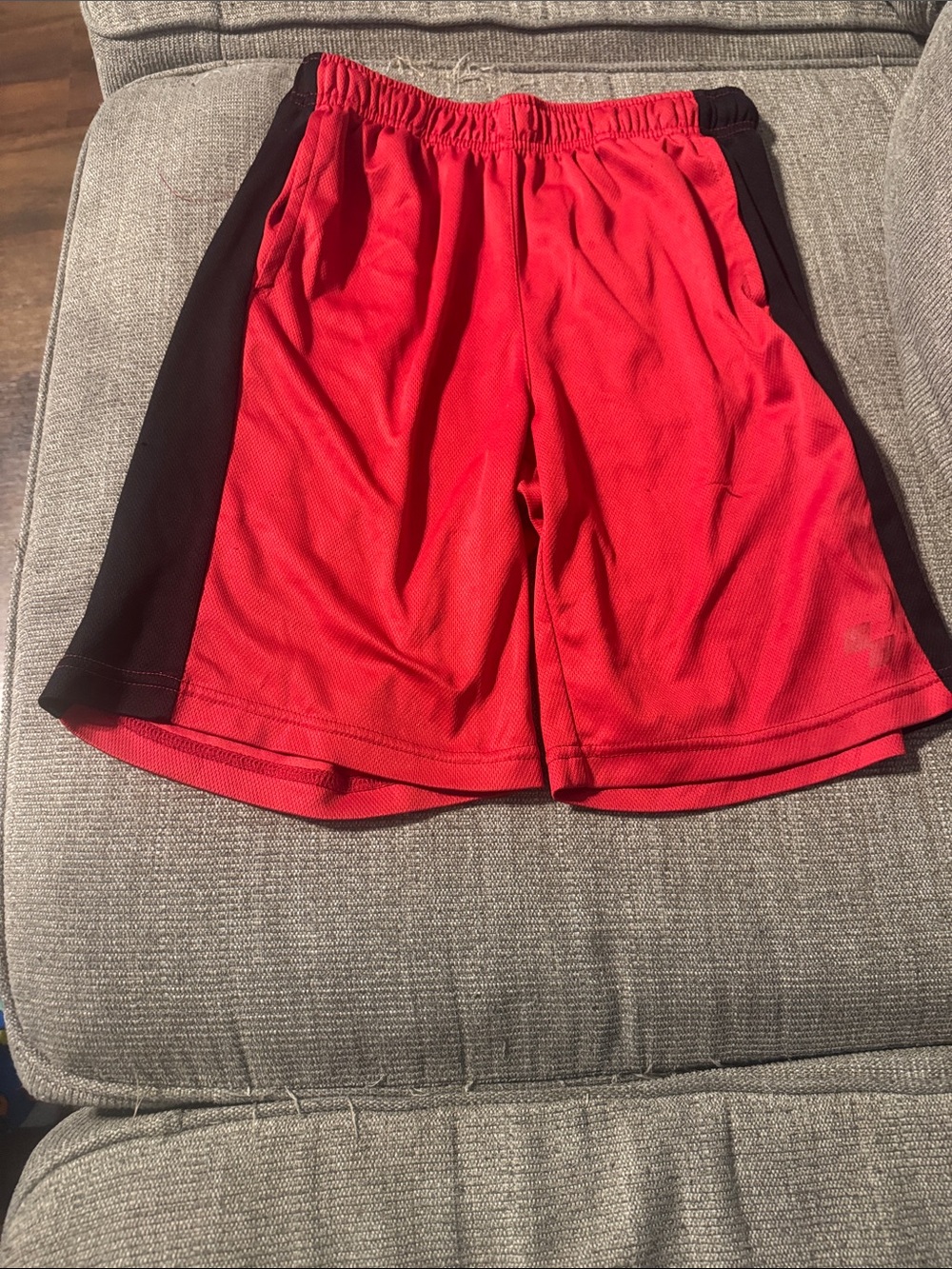 Boys Red & Black Athletic Mesh Shorts